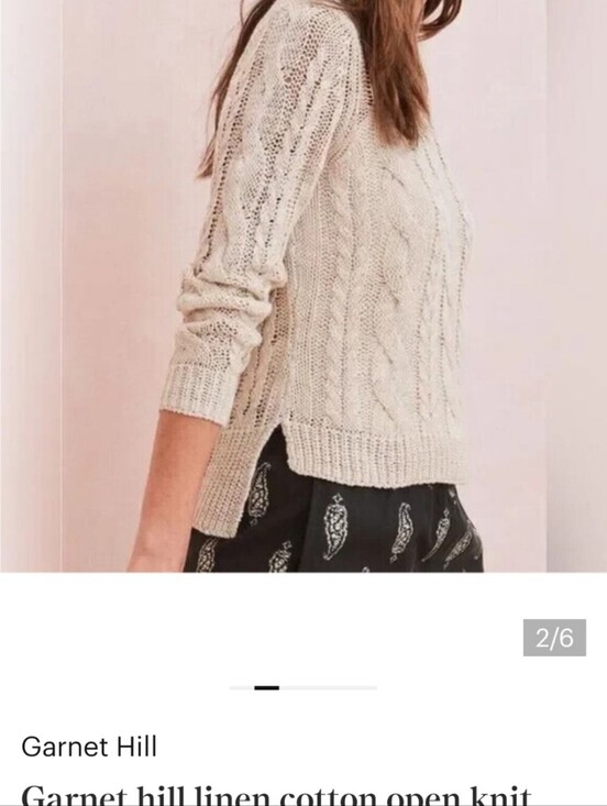 Garnet Hill Sweaters - Garnet Hill Linen Cotton Blend Open Weave Sweater